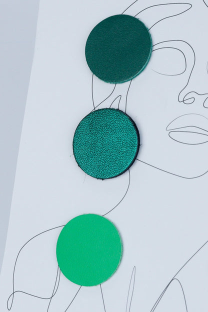 Set 3 perechi cercei cerc - Verde