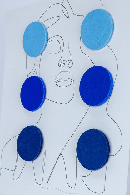 Set 3 perechi cercei cerc - Albastru