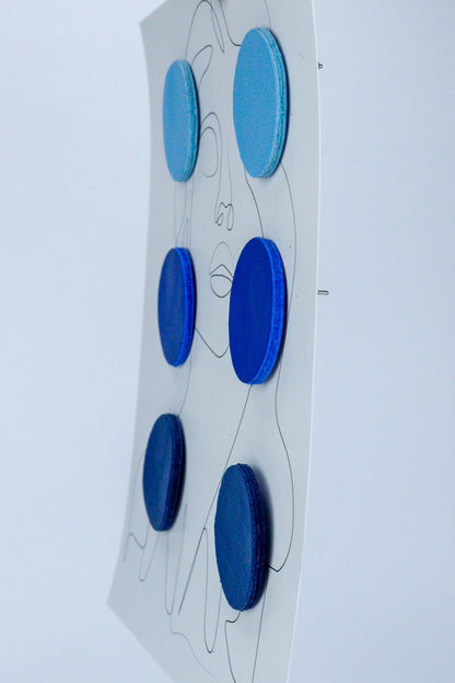 Set 3 perechi cercei cerc - Albastru