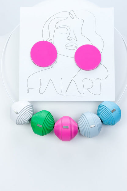 Paros - Set Colier + cercei Leatherbonbon (102) din piele