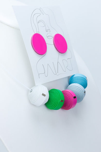 Paros - Set Colier + cercei Leatherbonbon (102) din piele