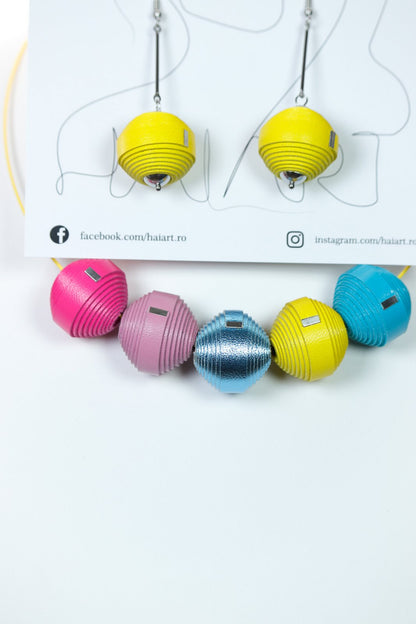 Set Colier Leatherbonbon + Cercei (210) din piele