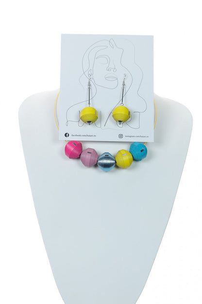 Set Colier Leatherbonbon + Cercei (210) din piele