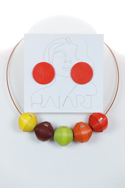 Set Colier Leatherbonbon + Cercei (244) din piele