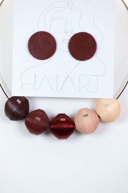 Set Colier Leatherbonbon + Cercei (246) din piele