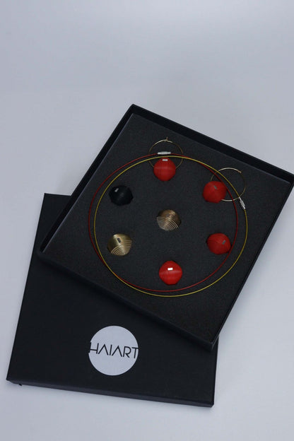 Set Colier si Cercei leatherbonbon