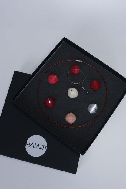 Set Colier si Cercei leatherbonbon