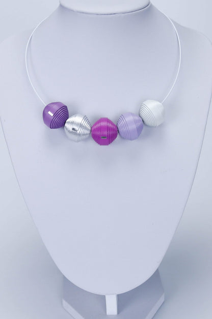 Set Colier leatherbonbon si cercei din piele