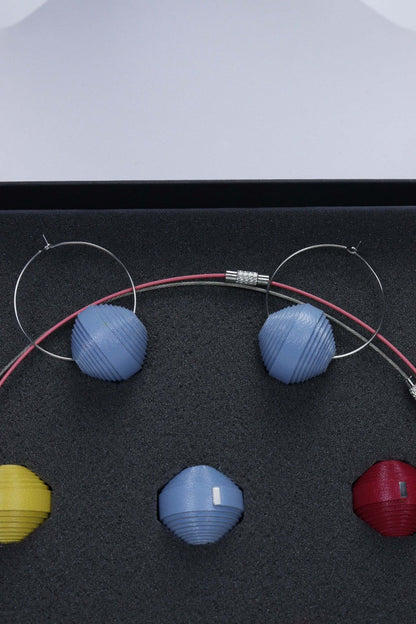 Set Colier leatherbonbon si cercei din piele