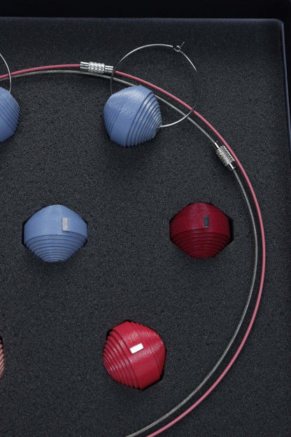 Set Colier leatherbonbon si cercei din piele