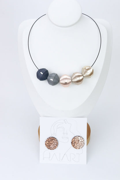 Set Colier si cercei Leatherbonbon