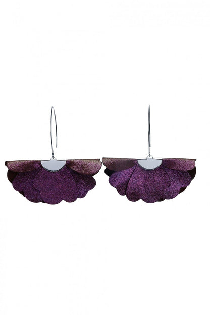 Set Colier chocker si Cercei - Maro cu sclipici mov