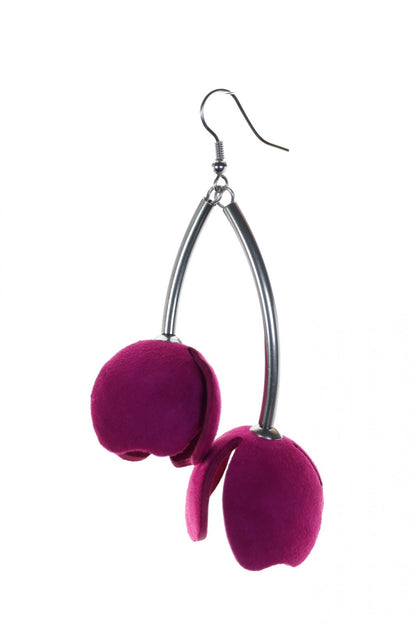 Cercei floare de luna - Mov intens