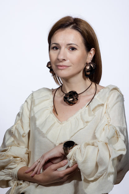 Set floral Colier si Cercei Soapte la ureche